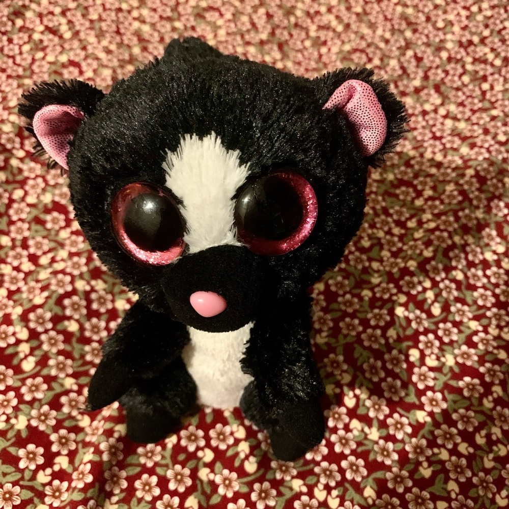 TY Beanie Boos - FLORA the Skunk (Glitter Eyes) Small 6" Plush - Picture 9 of 12
